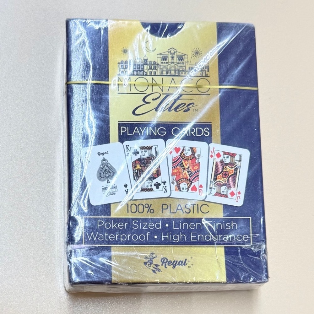 Regal Games Monaco Elites Playing Cards 100% Plastic Waterproof Linen Finish New - Picture 3 of 3